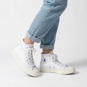 Converse Chuck 70 Leather High Top – White – Size 40 – Like New Unisex style